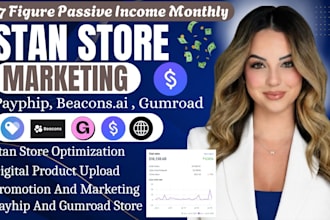 set up stan store beacons ai payhip, etsy store, whop, kofi stan store marketing