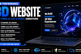 develop high performance 3d website with threejs, r3f and webgl animations
