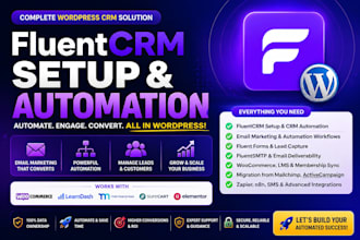 setup fluentcrm, fluent smtp, fluent forms, wordpress crm and fluent community