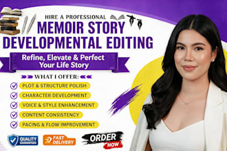 developmental edit your memoir for structure voice flow, life story book editor