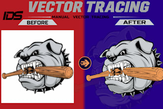 manually vector trace, redraw logo into ai, eps, svg