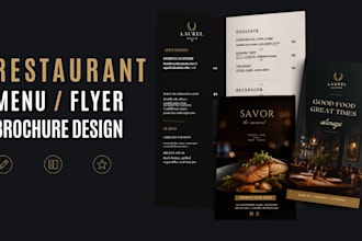 design professional restaurant menu, food flyer and brochure design