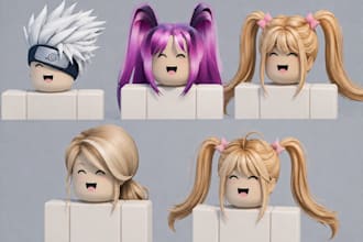 create custom roblox ugc anime hair in blender