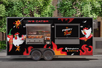 create food truck wrap, food trailer wrap, truck wrap design
