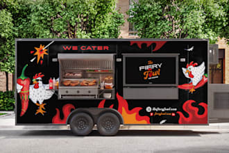 create food truck wrap, food trailer wrap, truck wrap design