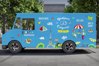 create food truck wrap, food trailer wrap, truck wrap design