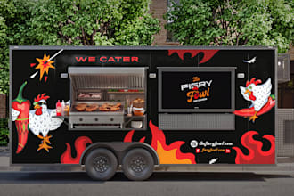 create food truck wrap, food trailer wrap, truck wrap design