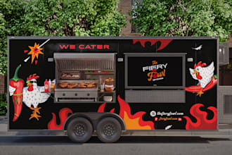 create a food truck wrap, food trailer wrap, or truck wrap design