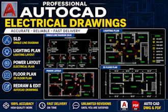 draw electrical autocad drawings, sld, lighting and floor plans