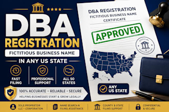 file your dba registration or fictitious business name in any US state
