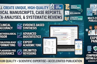 do case report,medical manuscript, meta analysis, literature, systematic review
