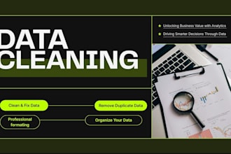 do data cleaning, formatting, remove duplicates and organize data