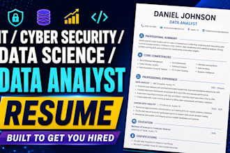 write or review professional IT resume, cyber security, data science resume