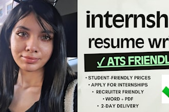 write an ats optimized internship resume for students
