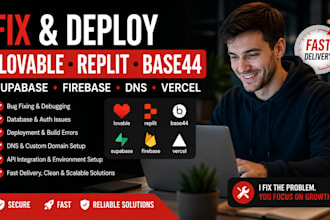 fix and deploy lovable replit web apps supabase firebase dns vercel and base44