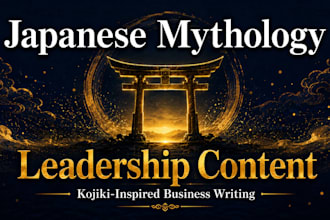 write japanese mythology inspired leadership and business content in english