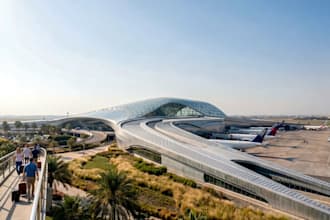 3d cgi airport building, airport terminal design, runway layout, airport concept