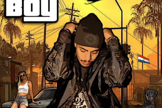 design a unique illustrated rap cover art for you