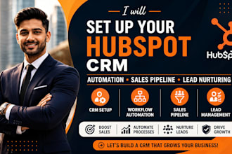 setup hubspot crm automation, sales pipeline, lead nurturing and workflows