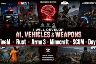 create ai, vehicles, weapons for fivem, rust, arma 3, scum, minecraft, dayz mods
