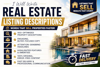 write SEO real estate listing descriptions that sell properties faster