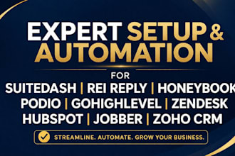 suitedash rei reply honeybook podio gohighlevel zendesk hubspot jobber zoho crm