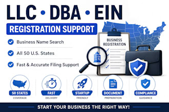 register your llc, dba, ein and business name in any US state