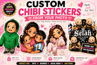 create premium custom chibi stickers from your photo