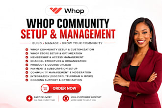 setup whop community, whop store whop management, online community discord setup