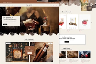 make your cigar shopify website or cannabis, tobacco