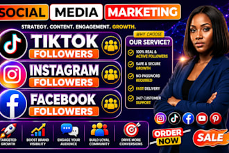 grow tiktok instagram and facebook marketing, organic promotion for enagement