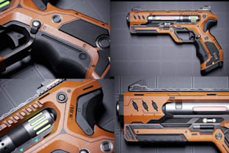 custom 3d cosplay weapon props 3d gun model accessory for 3d printing