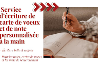 do a handwriting of a personalized card in french