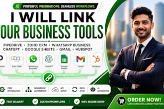 integrate pipedrive zoho whatsapp business chatgpt google sheet gmail hubspot