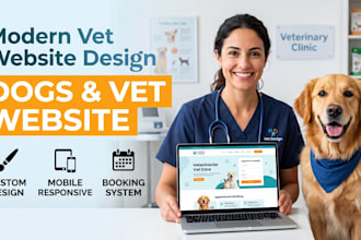 design a modern vet clinic website with online booking
