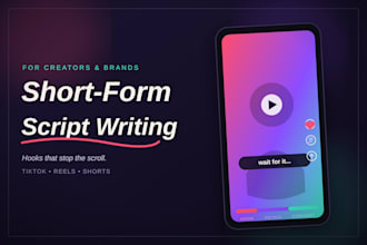 write short form scripts for tiktok, reels, and youtube shorts