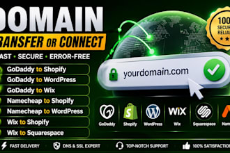 connect domain fix and transfer domain to shopify, wix, wordpress, squarespace