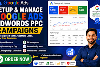 setup manage your shopify google ads adwords ppc search display pmax campaigns