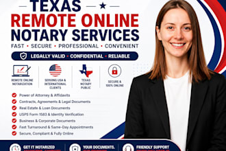 notarize documents remote USA and international texas notary public