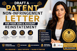 draft a patent non infringement letter for your asin and account reinstatement
