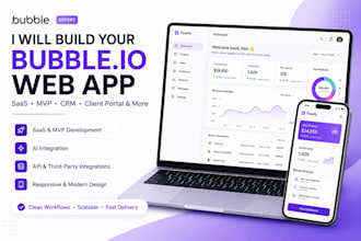 build your bubble io web app, saas or mvp from scratch