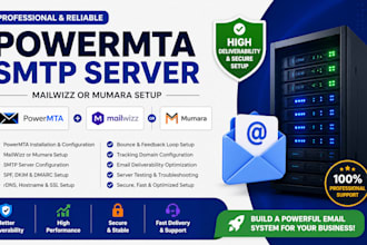 setup powermta smpt server, bulk mail, cold email with mailwizz or mumara