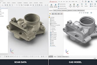 reverse engineer stl, mesh, scan to step and editable cad