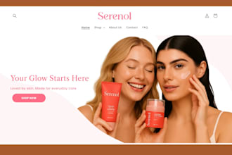 build skincare shopify store beauty website cosmetics, spa, skincare website