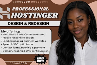 build hostinger website, hostinger design and redesign, wordpress website design