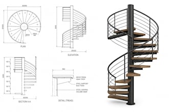 custom 2d and 3d stair design, spiral, steel, wood, glass modern staircases