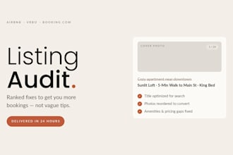 do an expert airbnb listing audit with a ranked fix list in just 24 hours
