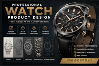 design a professional wristwatch or smartwatch product for manufacturing