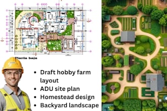 draft hobby farm layout adu site plan homestead design backyard landscape