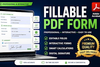 create fillable PDF form, editable interactive PDF in adobe acrobat
